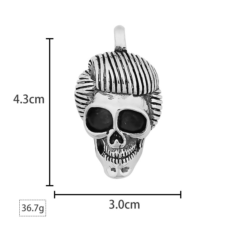 New Stainless Steel Skull Pendant European and American Style Skull Titanium Steel Necklace Wholesale