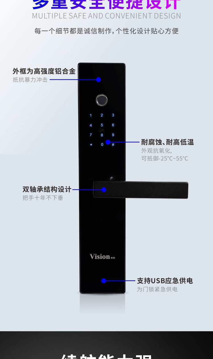 Bluetooth Fingerprint Lock Smart Door Lock Home Smart Lock Password Lock Anti-theft Door Remote Control Lock Electronic Door Lock Main Door Lock