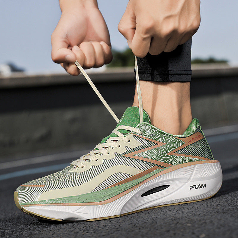 Summer New Mesh Breathable Carbon Plate Ultra-light Sports Shoes for Teenagers Couples Casual Fashion High Elastic Soft Sole Running Shoes