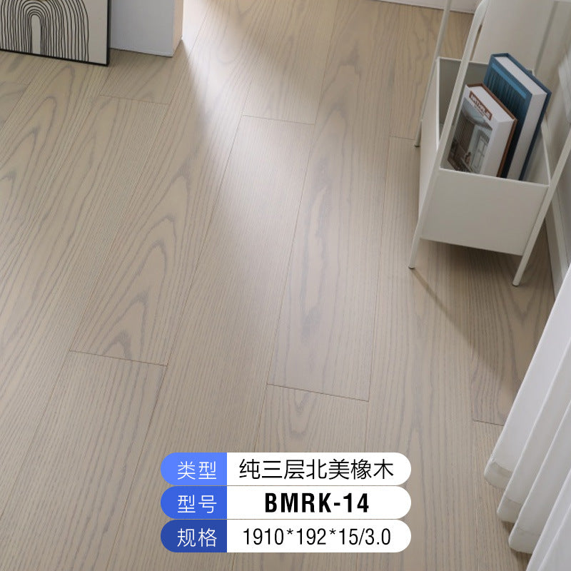 1.9North American Oak AB3.0mm Pure Three-Layer Solid Wood Composite Flooring, Floor Heating, Moisture-Proof, Locking Three-Layer Flooring