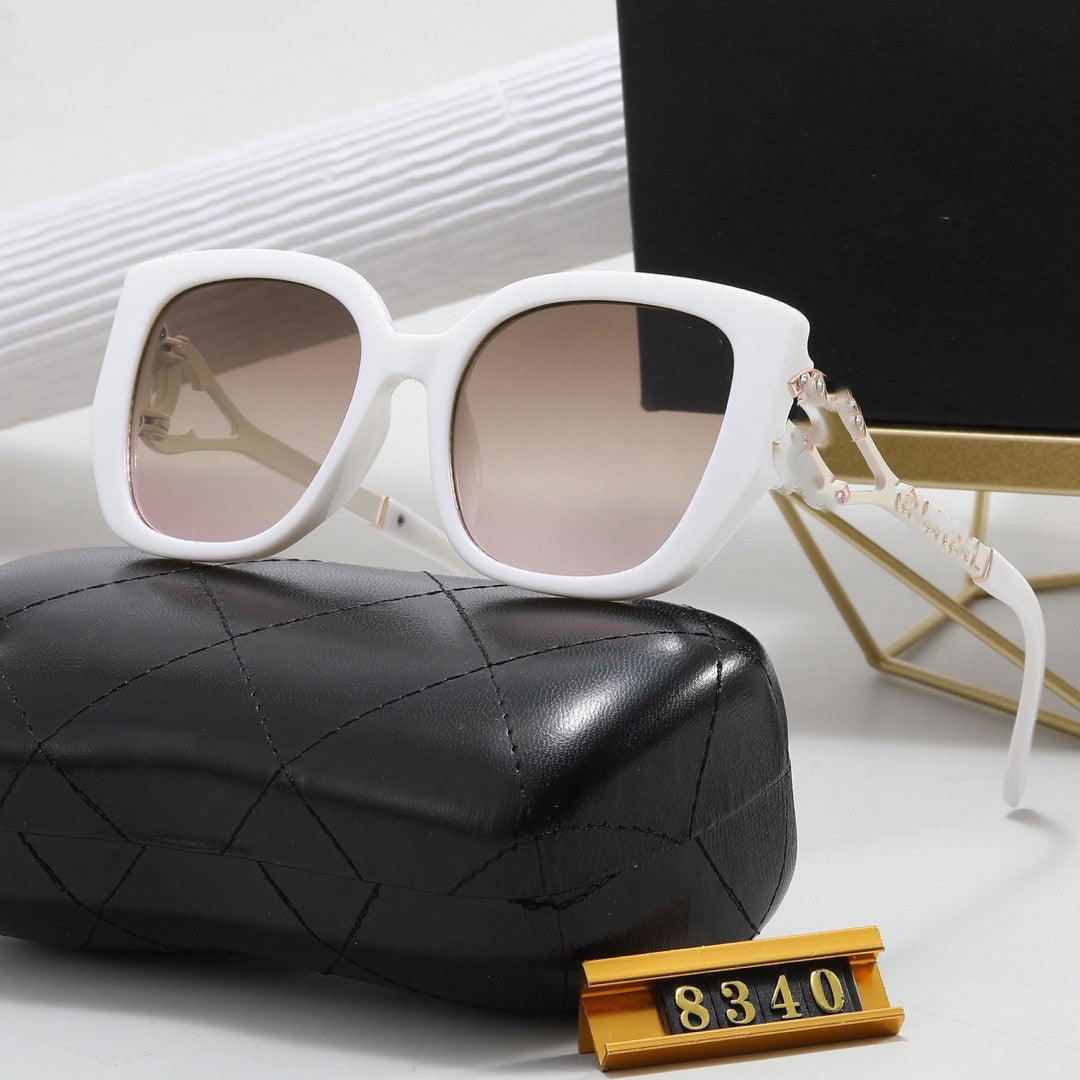 Chanel Style European and American High-End Summer Sunglasses Personality Versatile Trendy Sunglasses Driving Travel Fake Eye