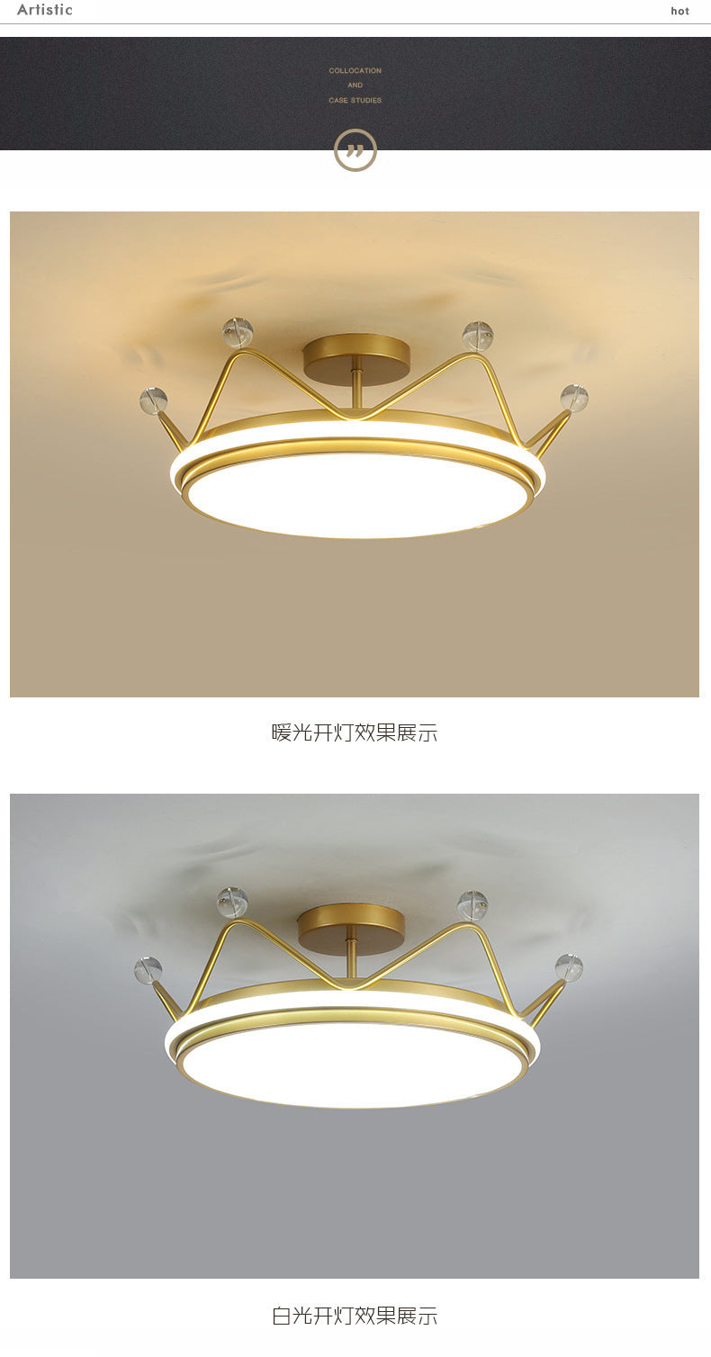 Crown Bedroom Light Ceiling Light Modern Minimalist Boy Princess Girl Creative Room Light Fixture led Children's Room Light