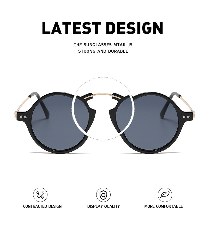 Steampunk Small Frame Sunglasses for Women, European and American Trendy Round Frame Sunglasses, Unique Street Style Glasses for Women sunglasses