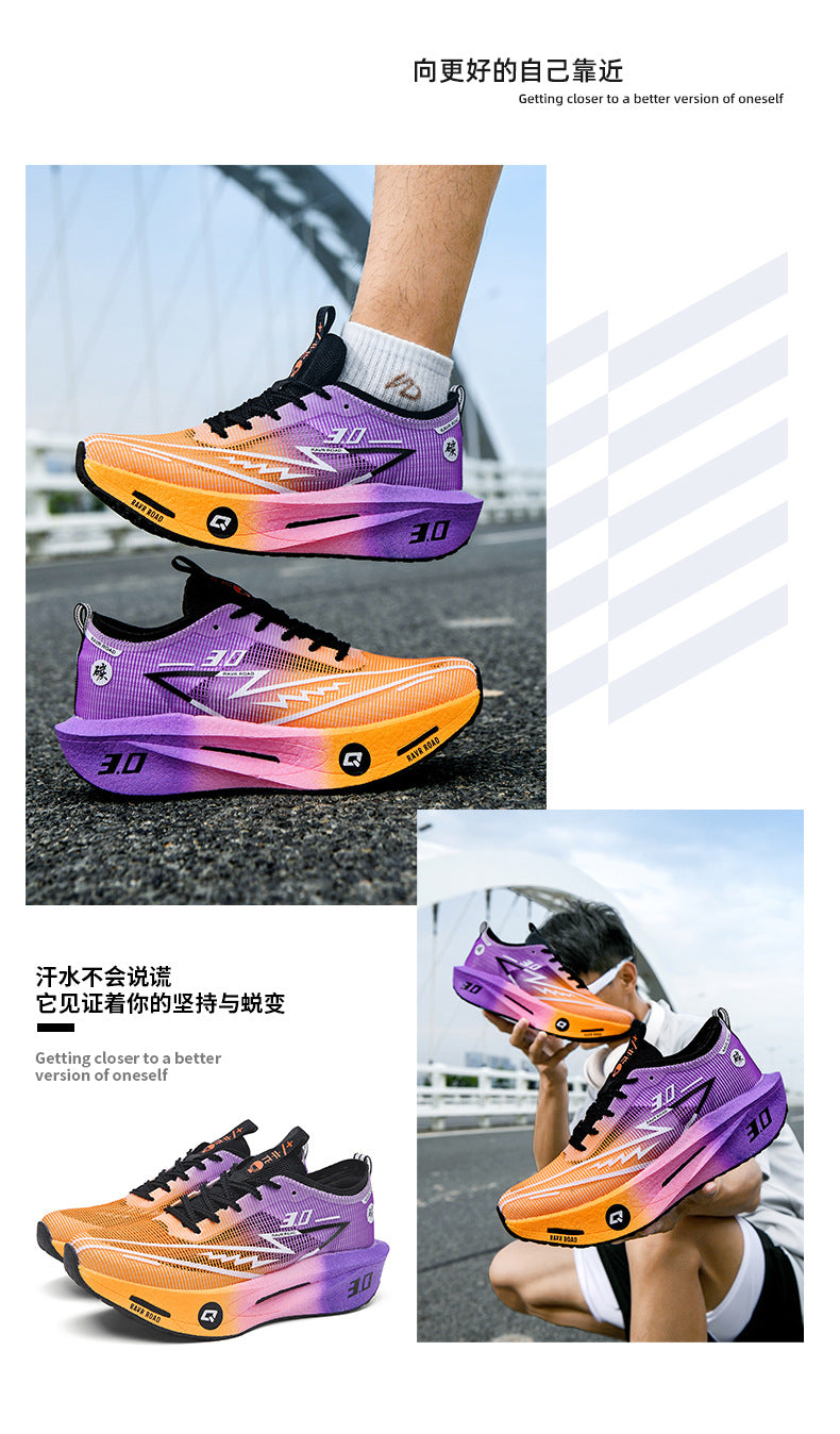 2025New Fashionable Casual Breathable Comfortable Running Shoes with Real Carbon Plate High Elasticity Shock Absorption for Student Training Sports Shoes