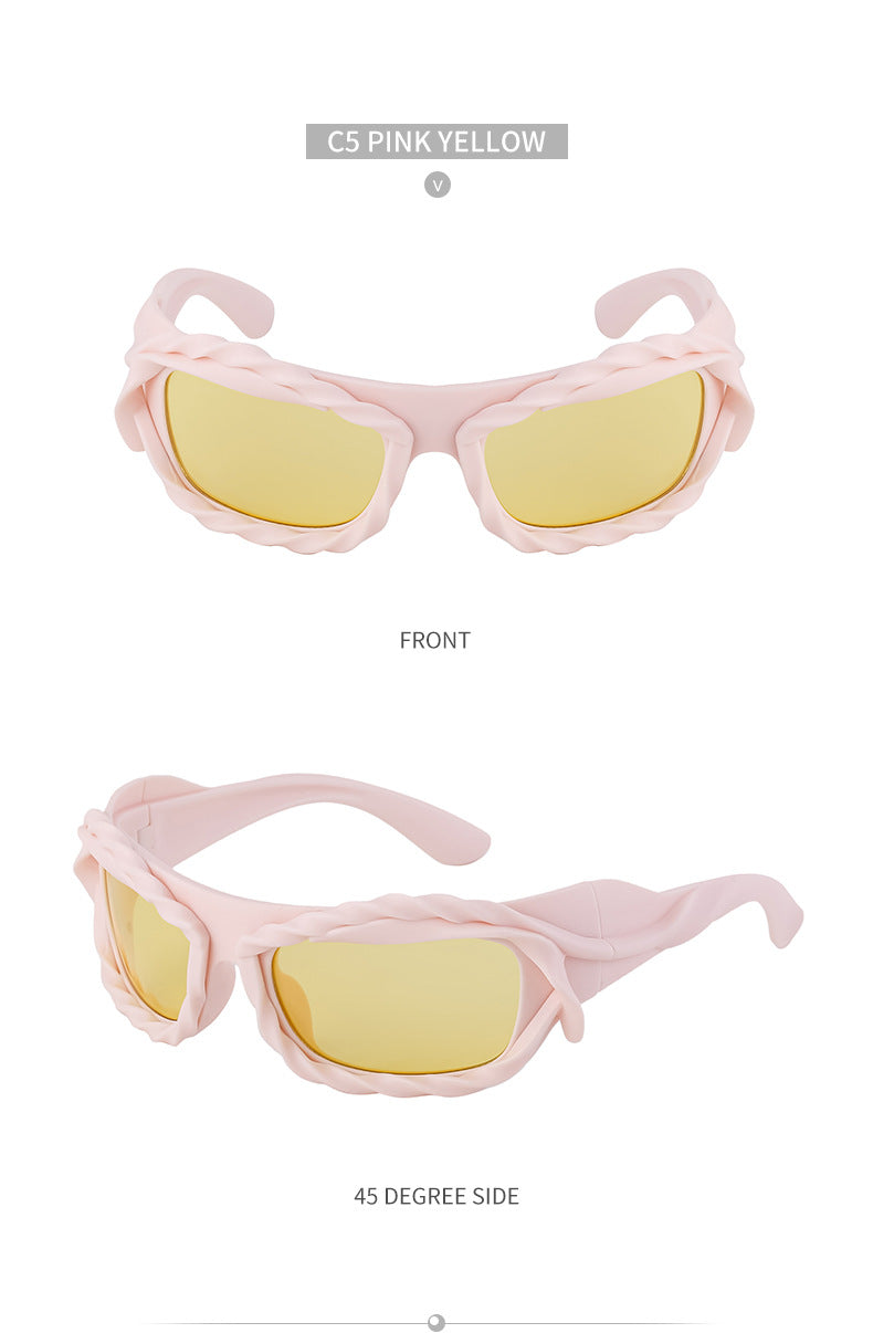 New Y2K Irregular Sunglasses for Women, Cycling Lace Sunglasses, Women's European and American Style Performance Glasses sunglasses