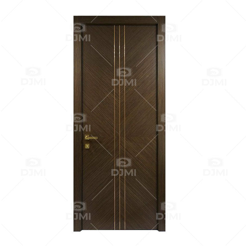 European Luxury Apartment Wooden Room Interior Doors Flush Series Wood Veneer MDF Wooden Door