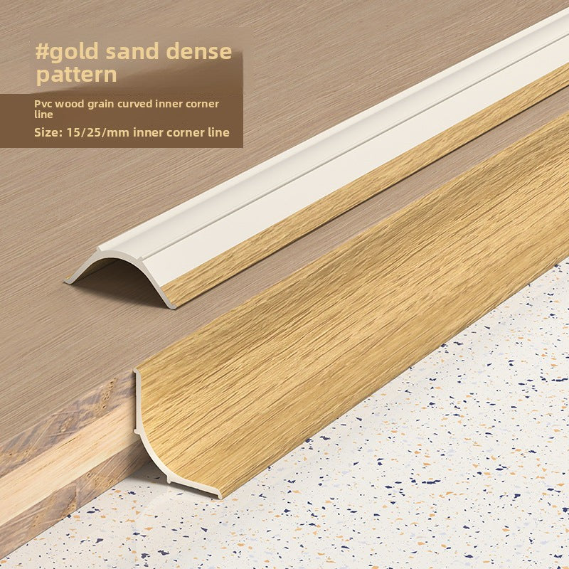 Gold Sand Dense Pattern inner corner line in wood grain finish, size 15/25mm.