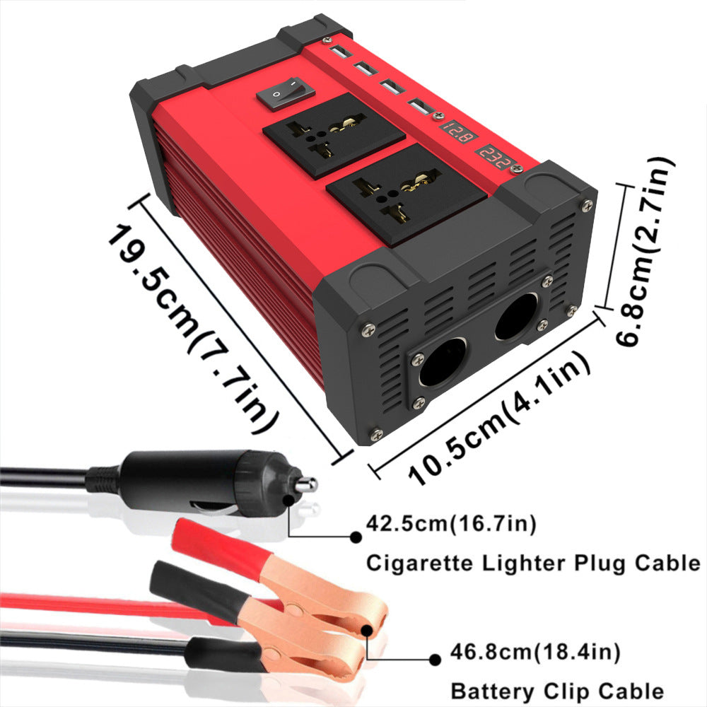 Automobile and Motorcycle Parts Car Adapter300W/500W Inverter12V Turn110V/220V Car Inverter Power Supply