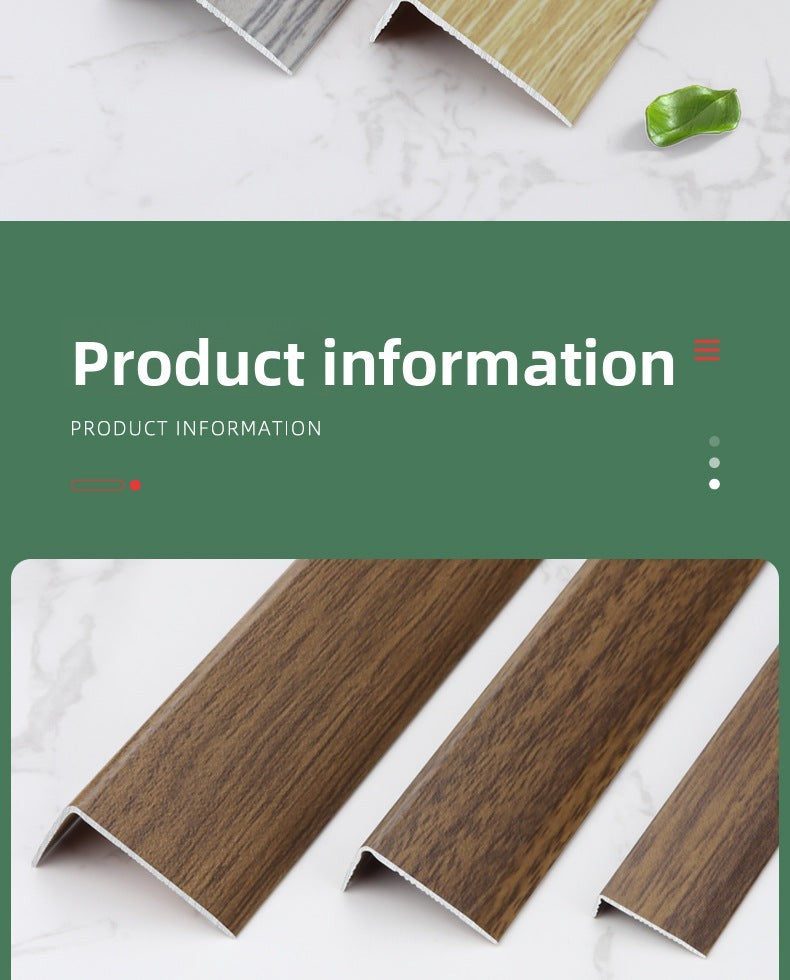 Aluminum alloy wood floor edge trim strip floor finishing strip L Wood grain trim strip7Door threshold trim edge sealing strip
