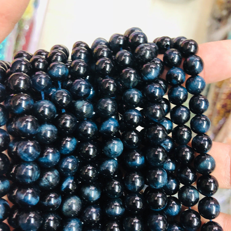 Natural Tiger Eye Stone Bracelet Men's Gift Single Circle Elastic Rope8mm Beaded Blue Tiger Eye Bracelet