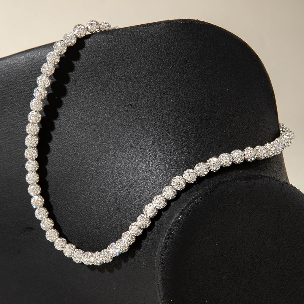 European and American Ornament  Simple Versatile Japanese and Korean Fresh Style Beaded Sugar Cube Round Bead Pearl Necklace Wholesale