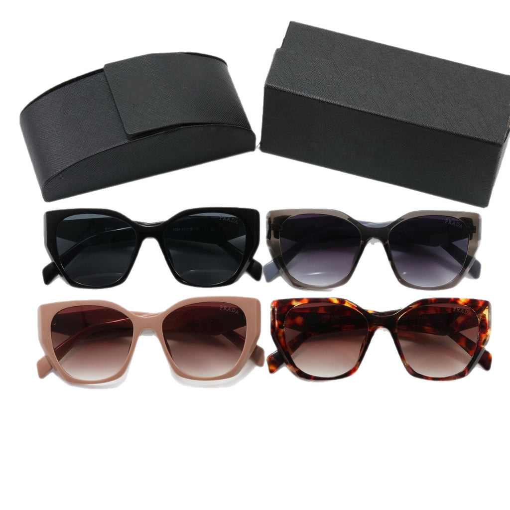 New P Home Casual Anti-UV Sunglasses Women Oval Large Frame Glasses Hot Style Sunglasses Men Luxury