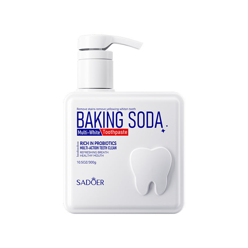 Full English Pump Toothpaste SADOER Baking Soda Probiotics Teeth Cleaning Oral Freshness  Wholesale