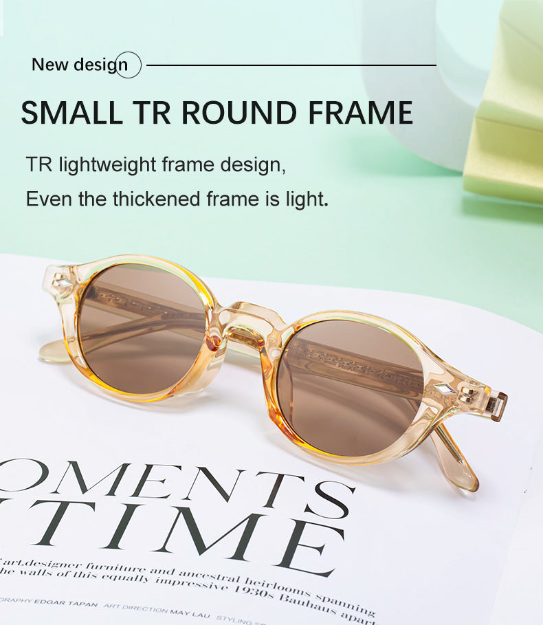 2025New European and American Round Small Frame Sunglasses for Women, Simple and Stylish Sun Protection Sunglasses for Women Wholesale shades