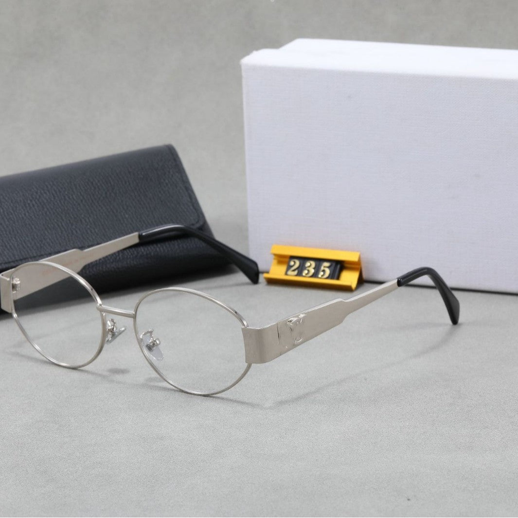 Vintage Old Money Style Metal Oval Sunglasses Sun Protection High-End Small Frame Hong Kong Style Triumphal Arch Sunglasses