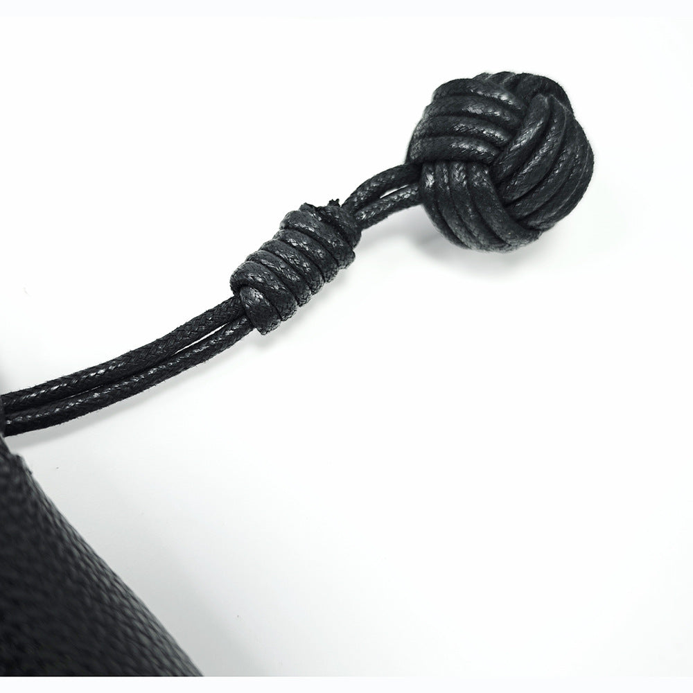 Niche Genuine Leather Phone Bag for Women2025Korean Style Fashion Versatile Lightweight Woven Ball Small Crossbody Bag