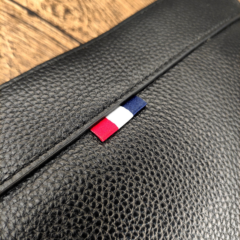 Anti-theft Fingerprint Lock Clutch Bag Men's Pure Top Layer Cowhide Business Casual Genuine Leather Handbag Anti-theft Lock Buckle