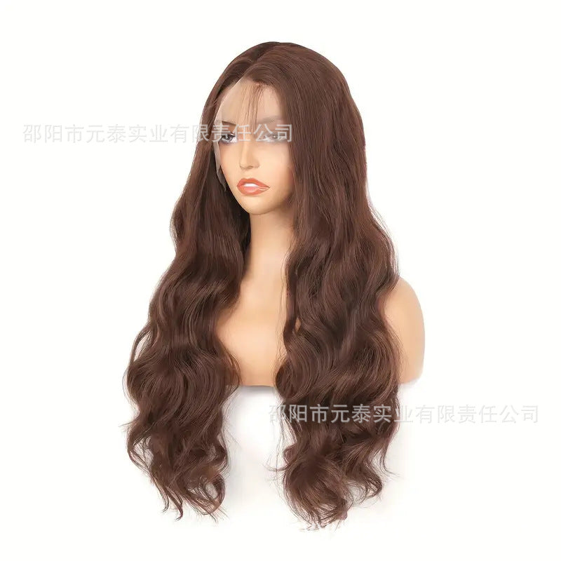 Synthetic Body Wave Chocolate Brown 13X4 Lace Front Wigs