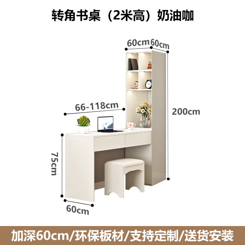 Wardrobe Solid Wood Hanging Area Multi-Bedroom Home Eco-Board Children's Room Corner Computer Desk Desk Cabinet Integrated Wardrobe