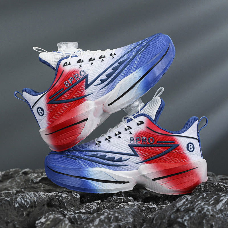 2025New Mesh Breathable Rotating Button Children's Shoes Student Training Running Shoes Red Rabbit Children's Mandarin Duck Sports Shoes