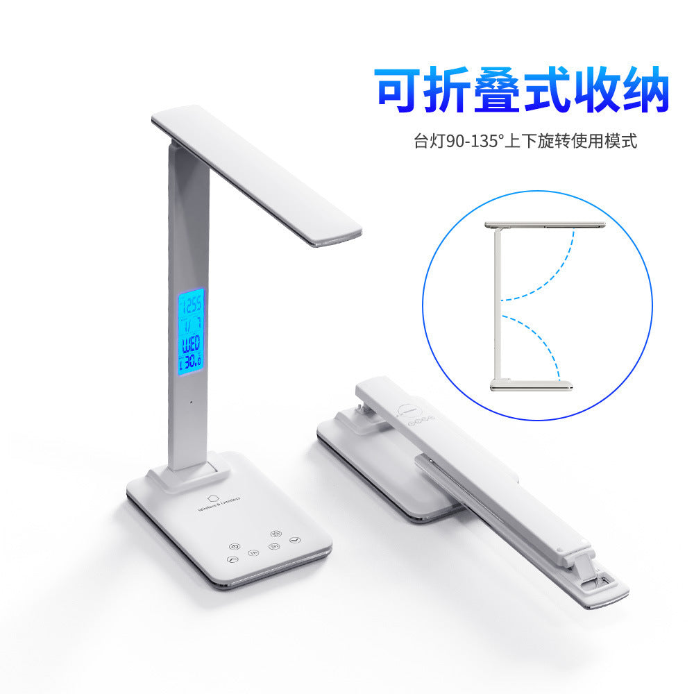 Foldable Perpetual Calendar Desk Lamp Student Dormitory Study Reading Lamp Wireless Charging Bedroom Bedside Lamp  Wholesale