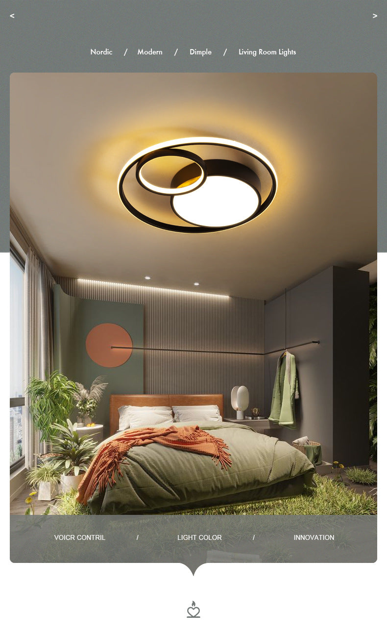 Master bedroom lamp ceiling lamp round room lamp simple modern home use led Nordic Style Study Lamp Cozy and Romantic