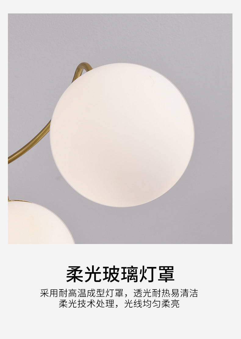 All-Copper Ceiling Light Nordic Creative Lighting Living Room Light Master Bedroom Ceiling Light Post-Modern Minimalist Dining Room Light