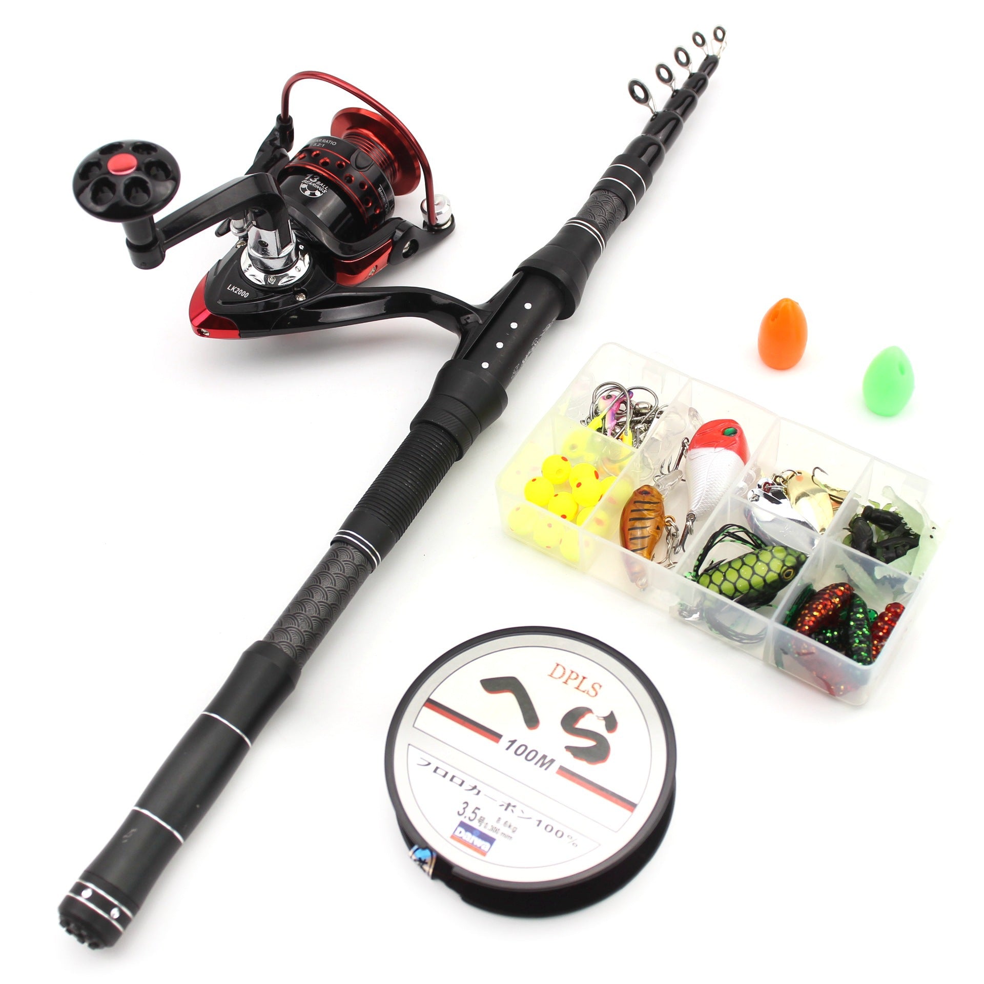 2.1Miluya Rod Set Ultra Short Telescopic Fishing Rod Spinning Reel Combo Amazon FBA Overseas Warehouse Fishing Gear