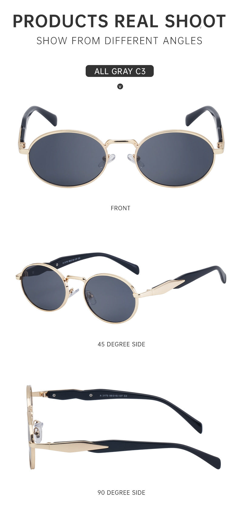 Oval Small Frame Sunglasses for Women, High-End Brand, European and American Style, Trendy UV Protection Sunglasses