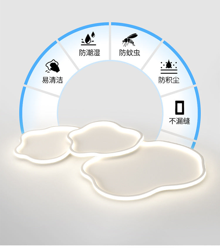 Cream Ceiling Light Minimalist Style Master Bedroom Light Cloud Hall Living Room Eye Protection Simple Room Light Full Spectrum Smart