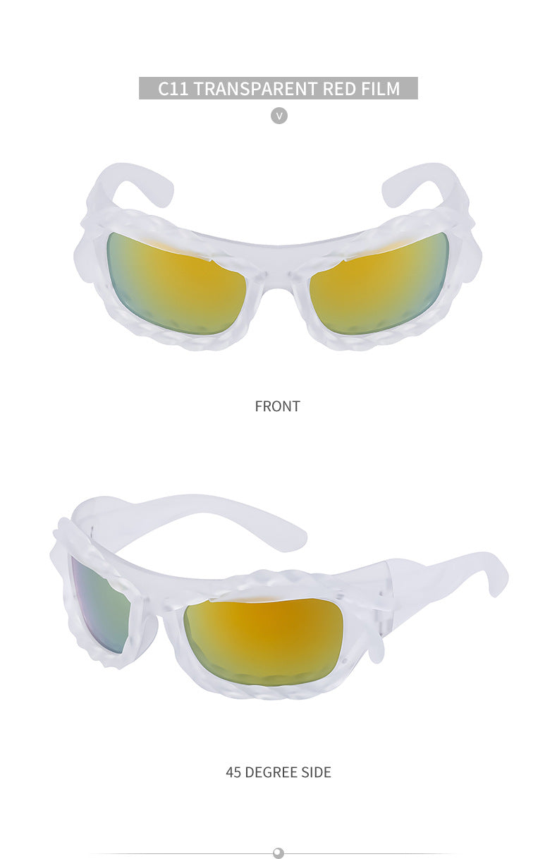 New Y2K Irregular Sunglasses for Women, Cycling Lace Sunglasses, Women's European and American Style Performance Glasses sunglasses