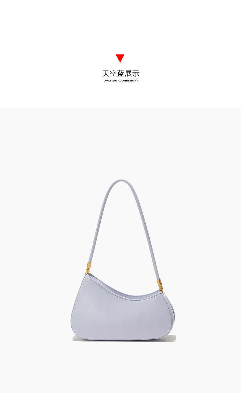 European and American Niche French Retro Underarm Fashion Women's Bag Light Luxury Simple Large Capacity Handbag Women's Single Shoulder Baguette Bag