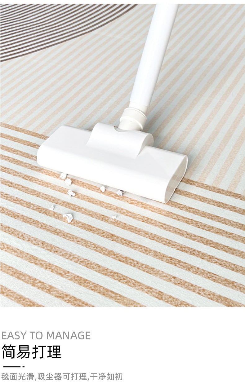 Living Room Carpet Cream Style Crystal Velvet Floor Mat Sofa Coffee Table Rug Bedroom Bedside Rug Manufacturer Can Label