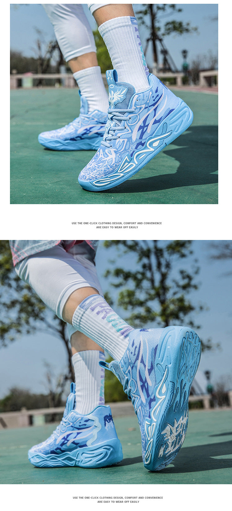 Fashion Trend Basketball Shoes New Youth Mandarin Duck Mesh Breathable Sports Shoes High-Top Training Boots