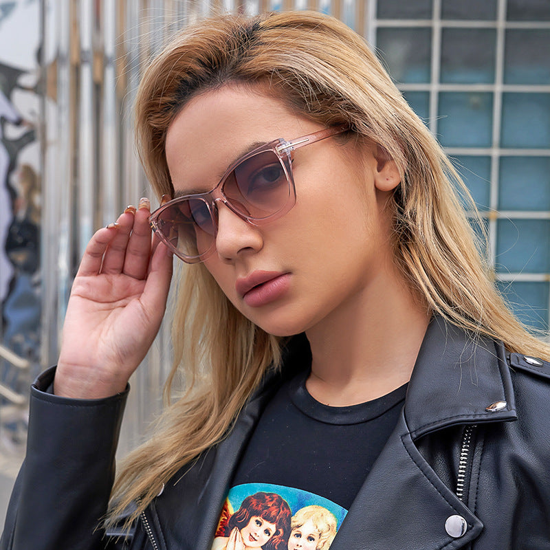 Vintage T Cat Eye Sunglasses for Women Fashionable High-End Sunglasses Trendy ins Street Style Full Frame Sun Protection Glasses shades