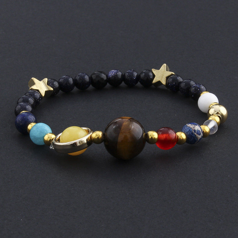 Hot-Selling Universe Galaxy Solar System Eight Planets Bracelet Guardian Star Natural Stone Bead Bracelet Seven Meridians Bracelet