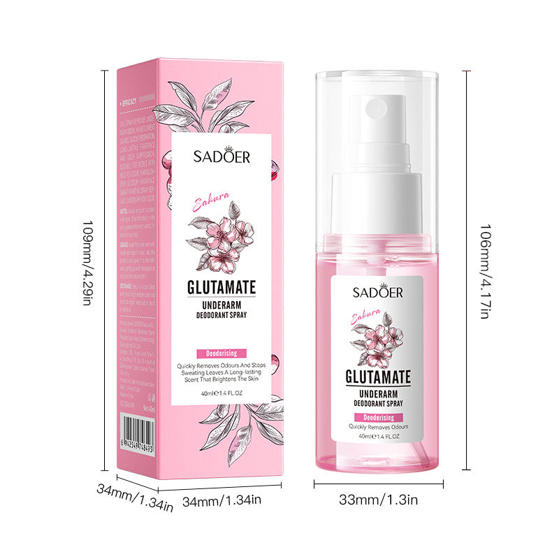 Full English Sakura Underarm Fragrance Spray SADOER Underarm Antiperspirant Spray  Wholesale