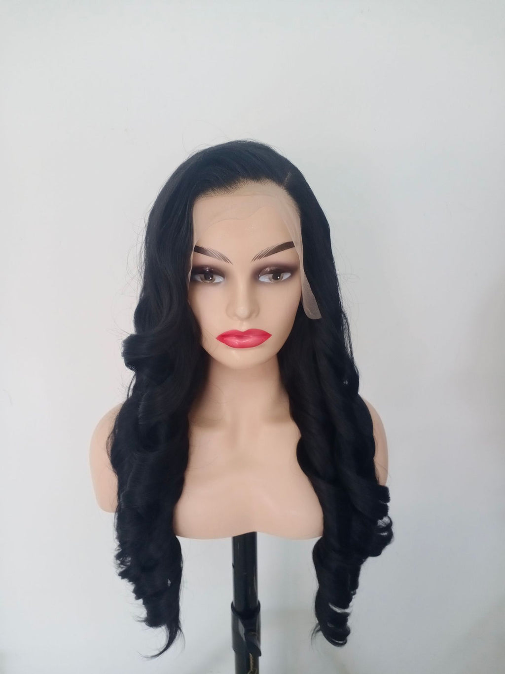 13*4 Lace Front 28 inch Long Black Wavy Hair Wig