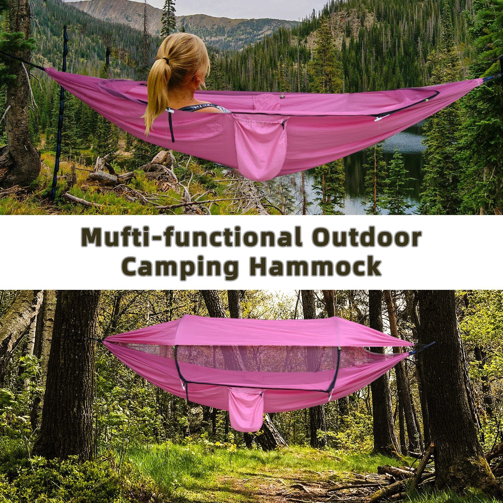 290*140Nylon Hammock Outdoor Supplies Anti-Rollover Swing Mosquito Net Hammock Ultralight Camping Sun Protection Sunshade Canopy