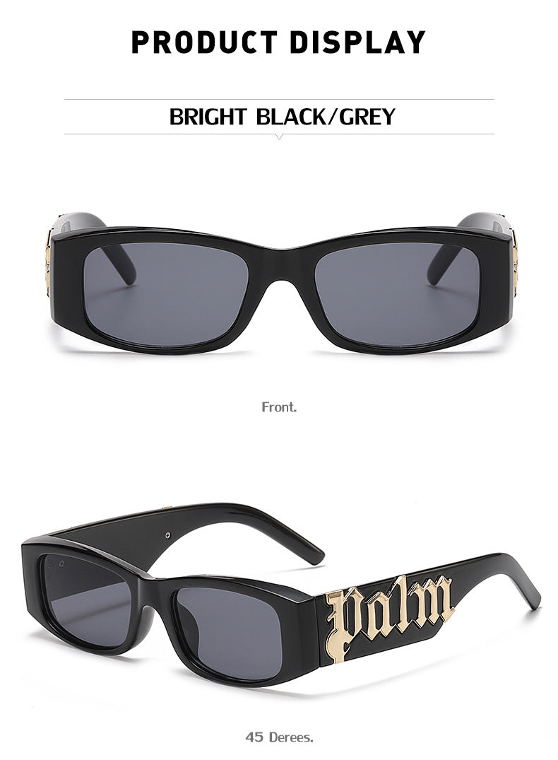 European and American Style Small Frame Sunglasses for Women Wholesale Fashion Wide Leg Sun Protection Sunglasses for Men UV Protection