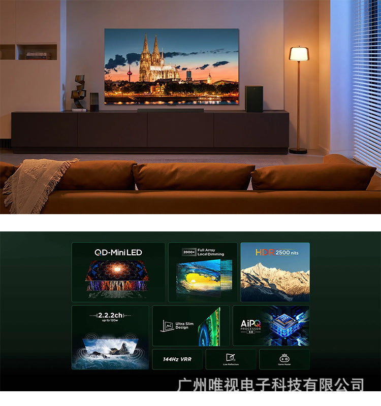 50Inch55Inch65Inch98Inch MINILED 4K UHD QLED144Hertz Gaming TV