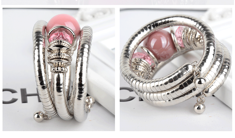 European and American Fashion Brand Bracelet for Women, High-End Ethnic Style, Simple Layered Multi-Color Three-Circle Wrap Bracelet