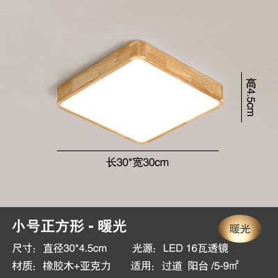 Log led Ceiling Lamp Living Room Balcony Tatami Wabi-Sabi Style Japanese Style Wood Art Corridor Nordic round bedroom