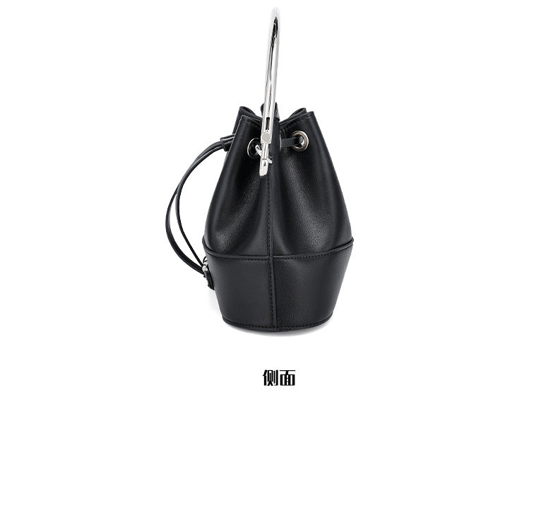 European and American Style Bucket Bag High-Quality Texture Fashion Women's Bag Drawstring Handbag Niche Versatile Shoulder Crossbody Bag for Women