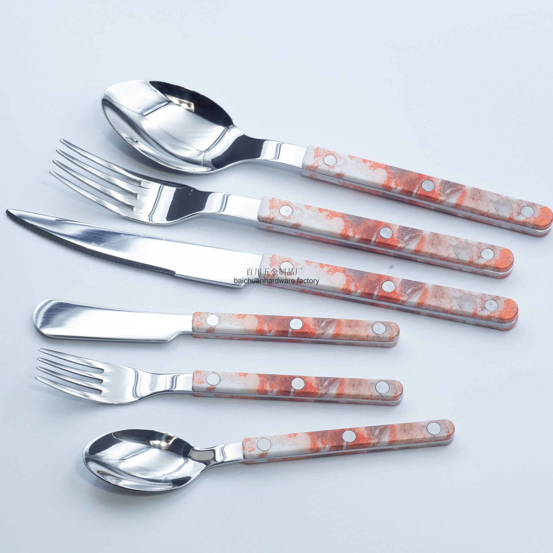 Stainless Steel Knife, Fork, and Spoon Three-Piece Set ins Wind Tableware Set Knife and Fork Cream Style Steak Western Knife and Fork Set
