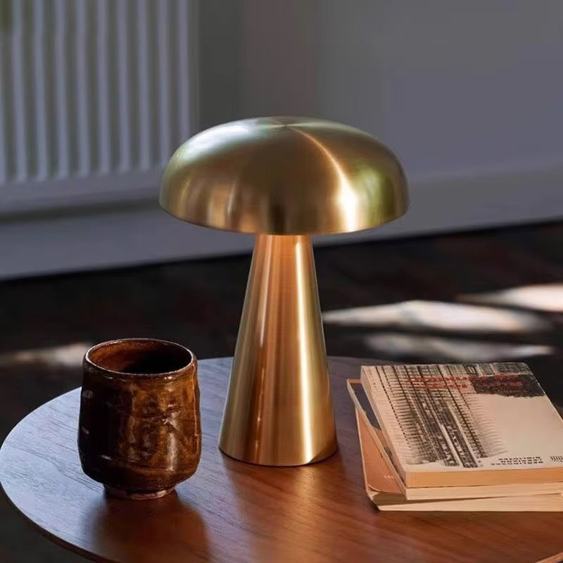 Coconut Mushroom Table Lamp Danish Mushroom Lamp Metal Bar Rechargeable Table Lamp Restaurant Atmosphere Decoration Night Light