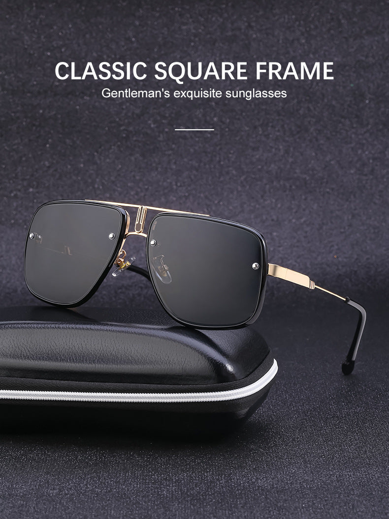 2025New Retro Square Frame Sunglasses for Men, High-End Driving Sun Protection Glasses shades