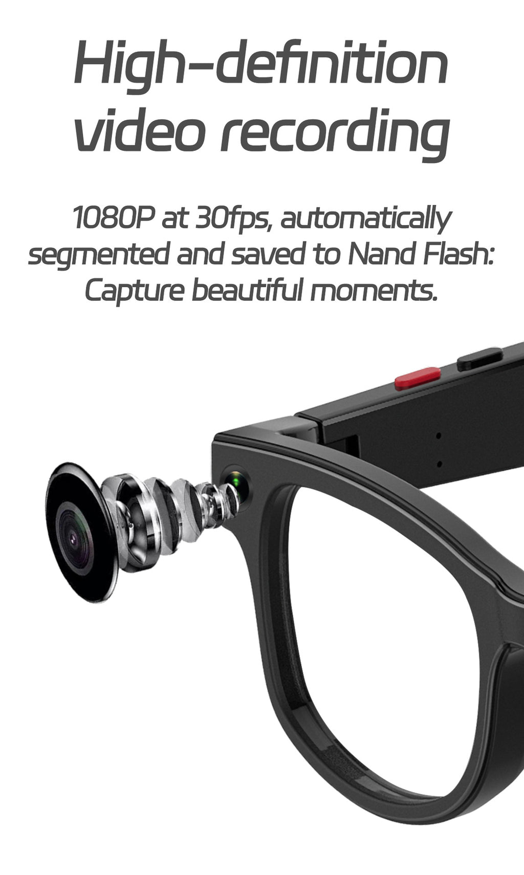 AIMB-G1Smart Glasses800100 Megapixel Camera Ai Simultaneous Translation Recognition1200P Video Recording Audio Recording