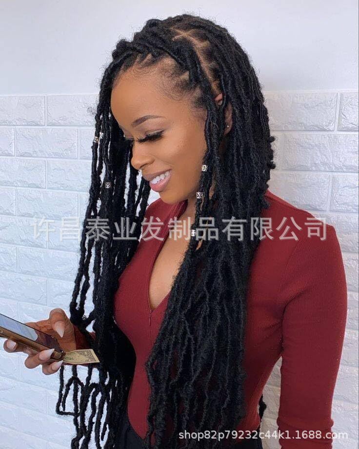 African Wig Synthetic Braids Earthworm Curly Braids African Dreadlocks NU Locs Crochet Dreadlocks Soft Locs