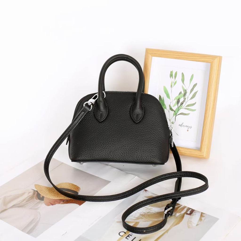 Shiling Mini Shell Bag Genuine Leather Simple Fashion Women's High-end Shoulder Crossbody Handbag mini Small Bag for Women